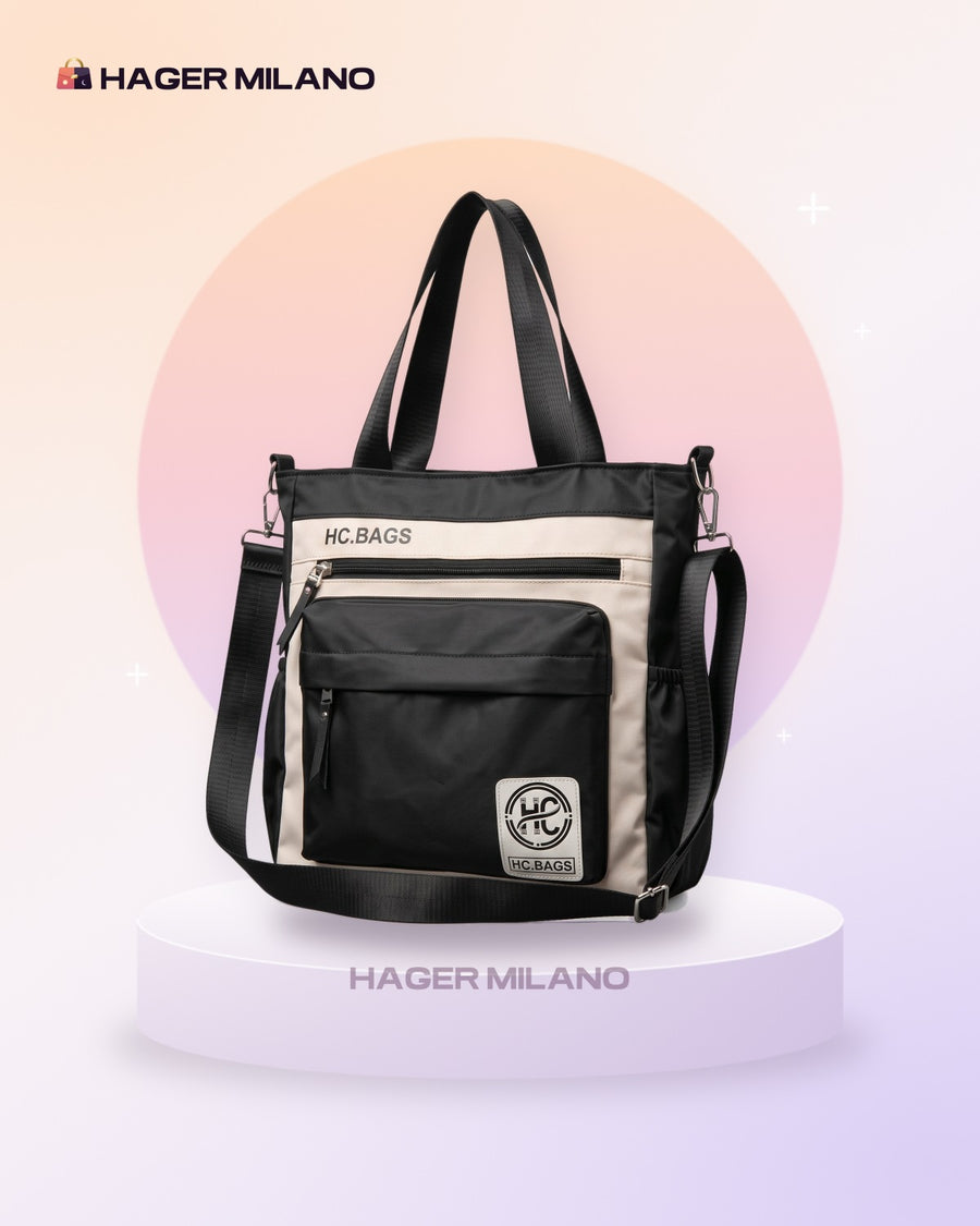 Colorblock Tote Black