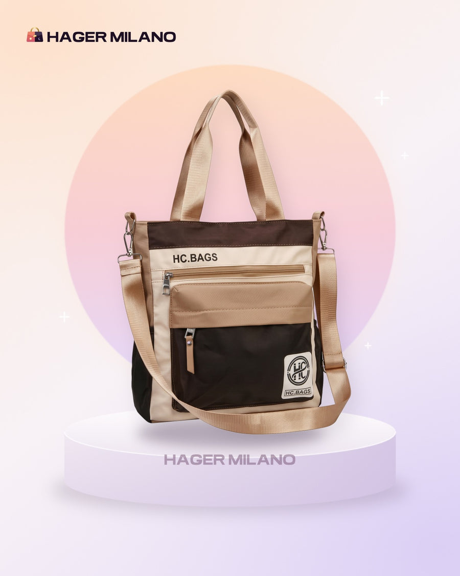 Colorblock Tote Brown