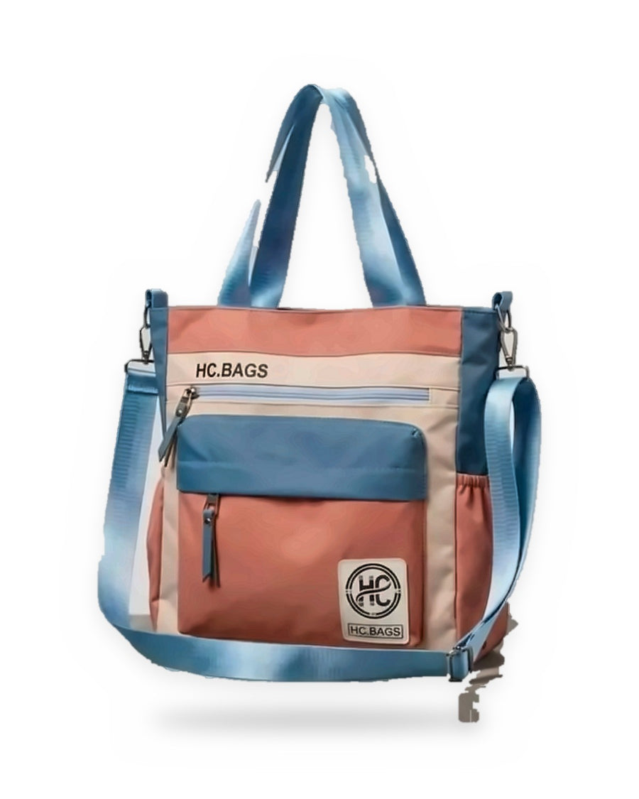 Colorblock Tote Baby-Blue