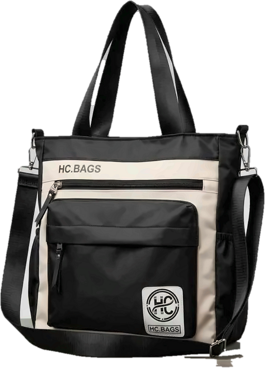 Colorblock Tote Black