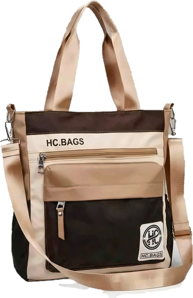 Colorblock Tote Brown