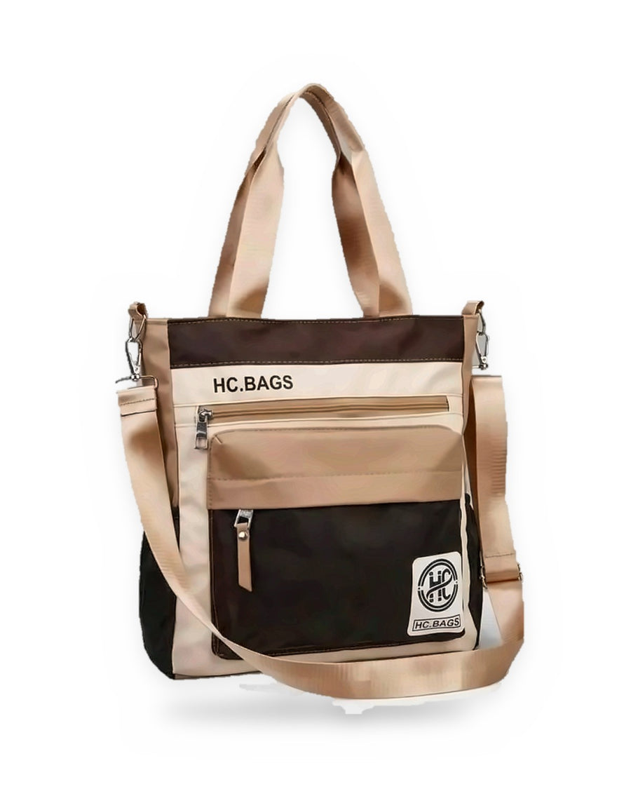Colorblock Tote Brown
