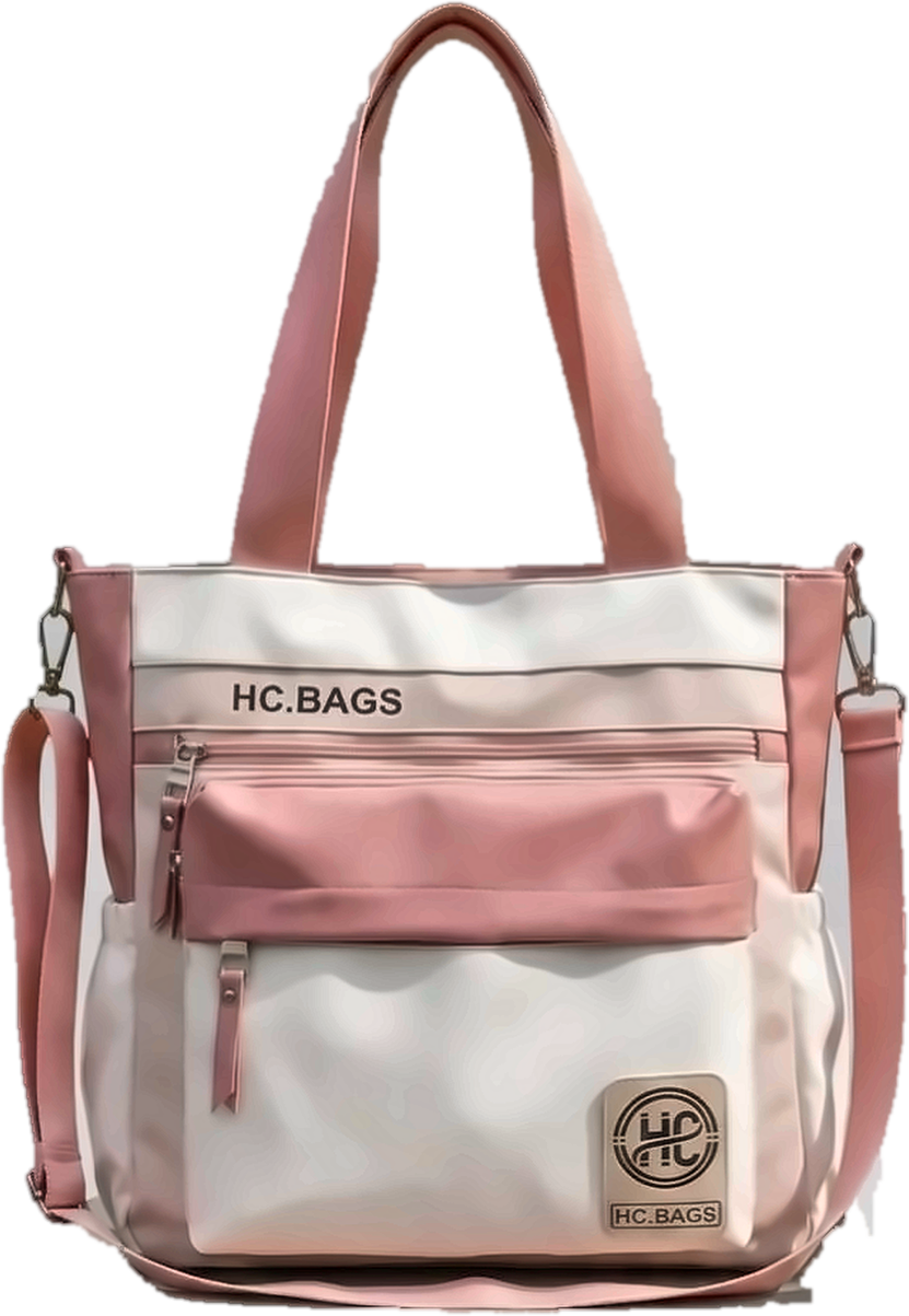Colorblock Tote Rose