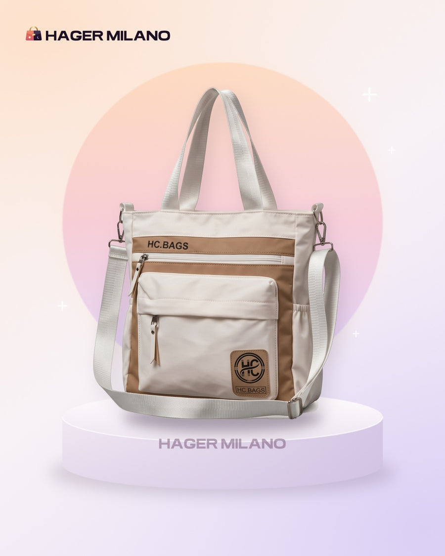 Colorblock Tote Off White