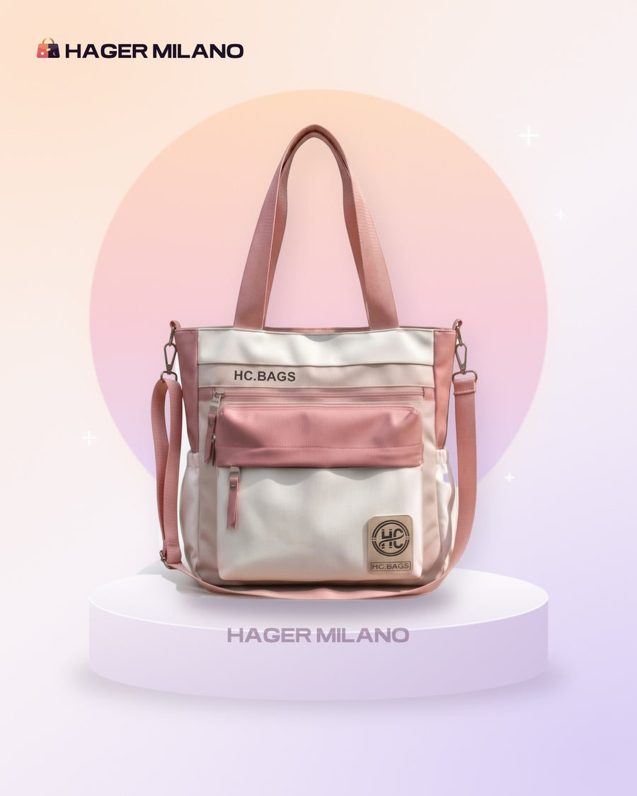 Colorblock Tote Rose